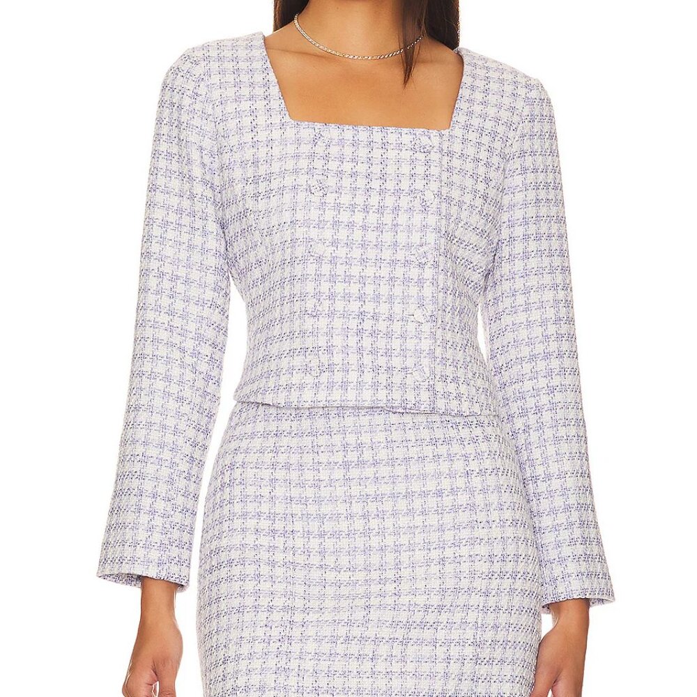 Favorite Daughter "The Dasha" lilac tweed Blazer